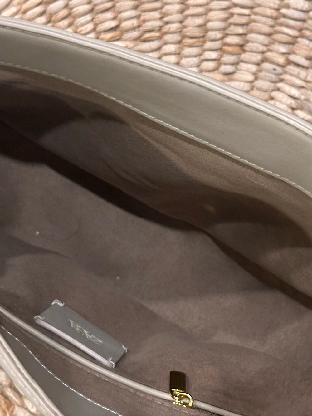 Zara Crescent Shoulder Bag in Light Gray with Bead Detail - Picture 3 of 3